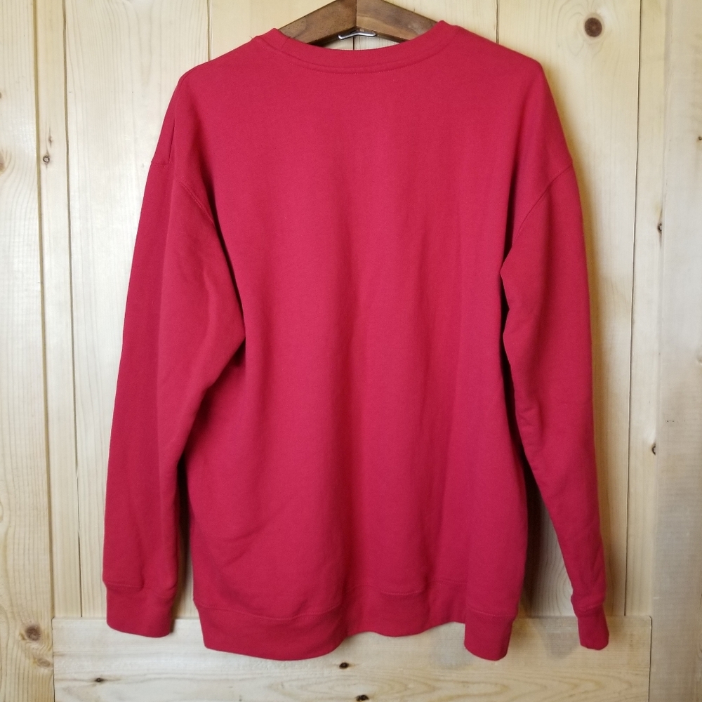 Disney Mickey Mouse Red Scarf Holiday Fleece Lined Unisex Sweatshirt - Picture 5 of 11